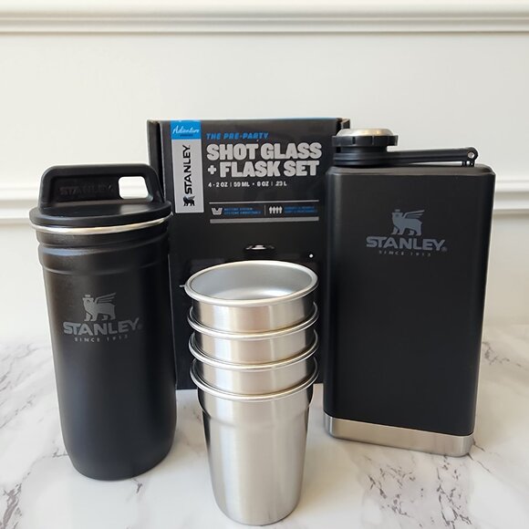 NIB Set of FOUR Stanley Adventure Pre-Party Shot Glass + Flask Set in Black - Picture 8 of 13